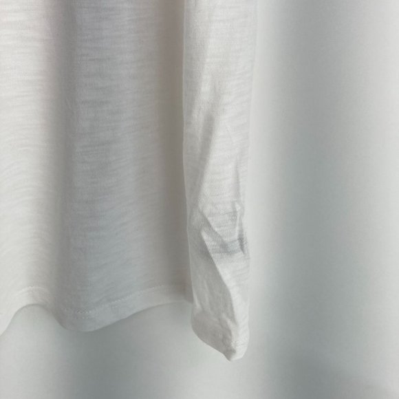 Boston Proper White Cold Shoulder Short Sleeve Cut Out Tee Shirt M - Picture 3 of 7